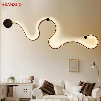 

Modern Led Wall Lamps Black White Creative Wall Light For Bedroom Bedside Wall Sconces Lamp Decoration Living Room Corridor
