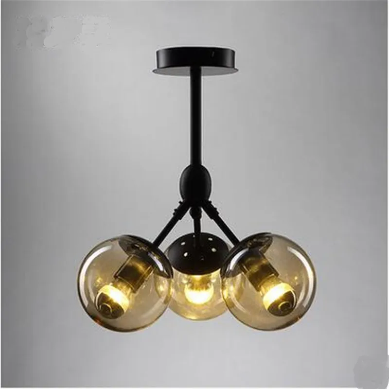 

Vintage Loft Industrial Modo Glass Iron Pendant Light for Dining Room Restaurant Balcony 3 Heads Led E27 Modo DNA Lamps 1567