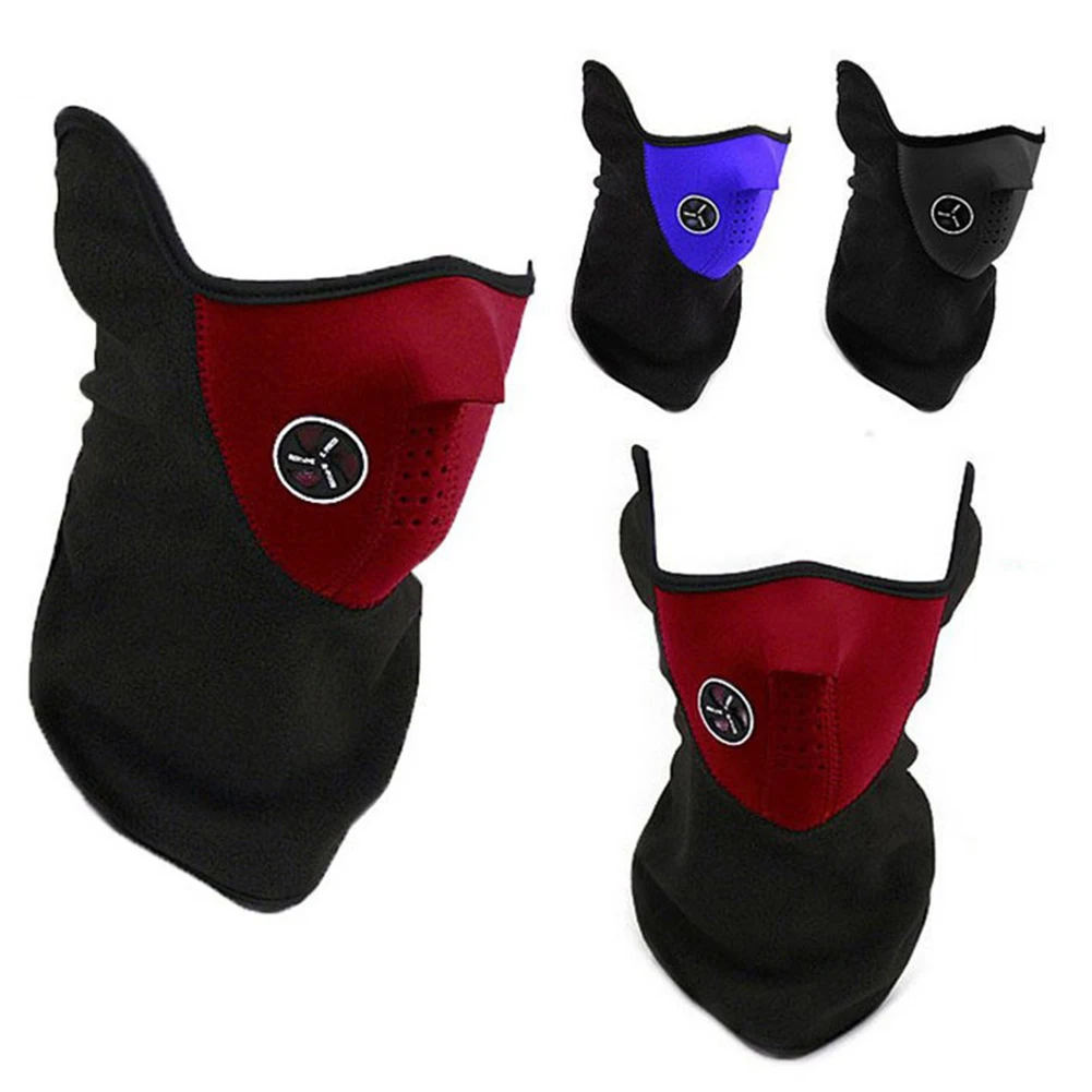 Теплая Флисовая велосипедная маска на половину лица, защитный колпак для лица, лыжный Велосипедный спорт, зимний шарф для защиты шеи, теплая маска