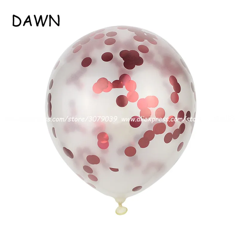 5 шт/lor конфетти воздушные шары прозрачные латексные шары с днем рождения ребенка душ Свадебные украшения прозрачные воздушные шары - Цвет: Round Red