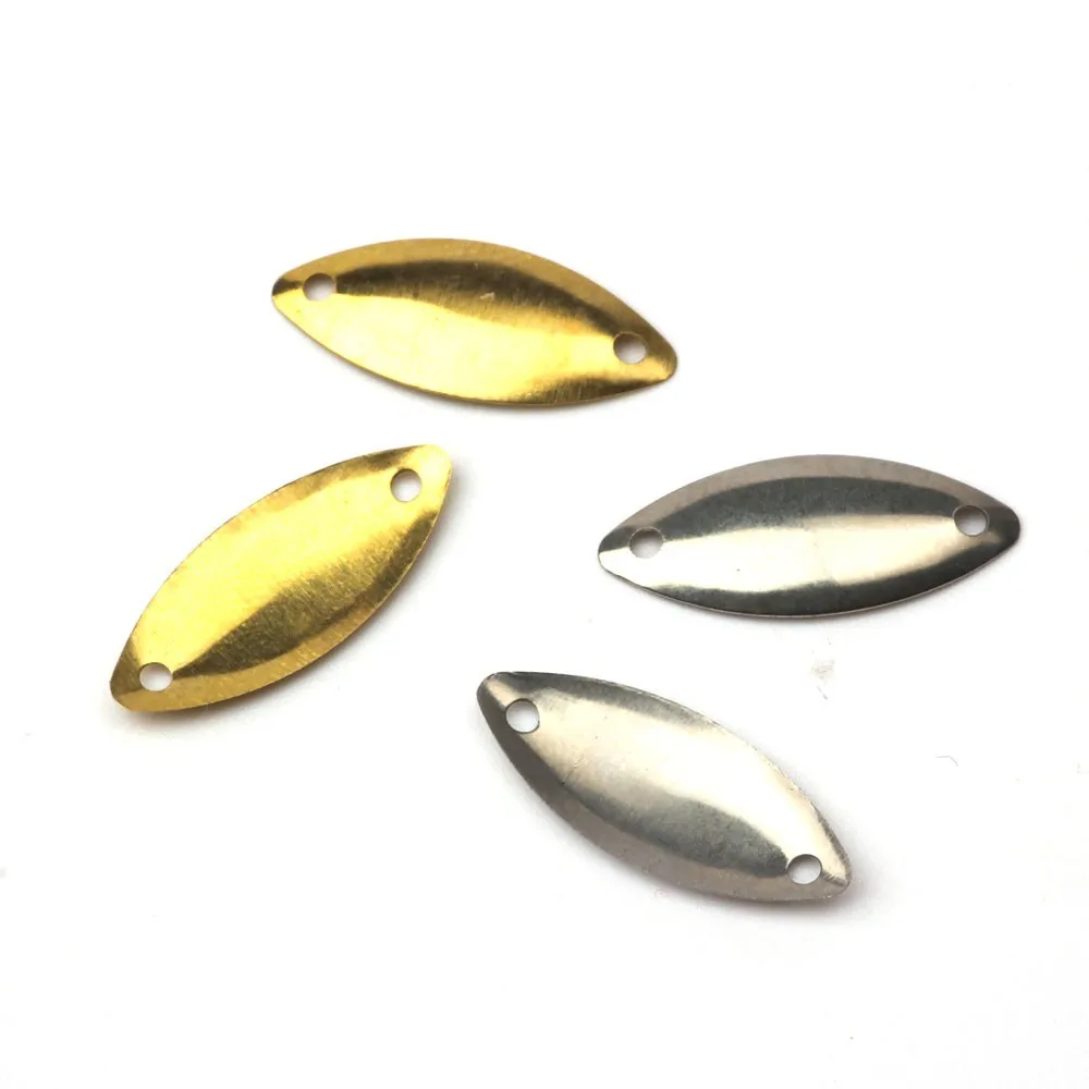 Rompin 50pcs/lot fly Fishing Small Noise Silver Gold Metal Spinner
