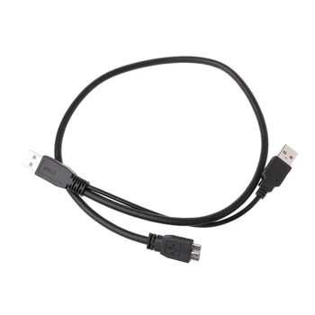 

USB 3.0 Male To Type A Micro B Male Dual Power Y Splliter Cable Extension Wire For External Hard Drives
