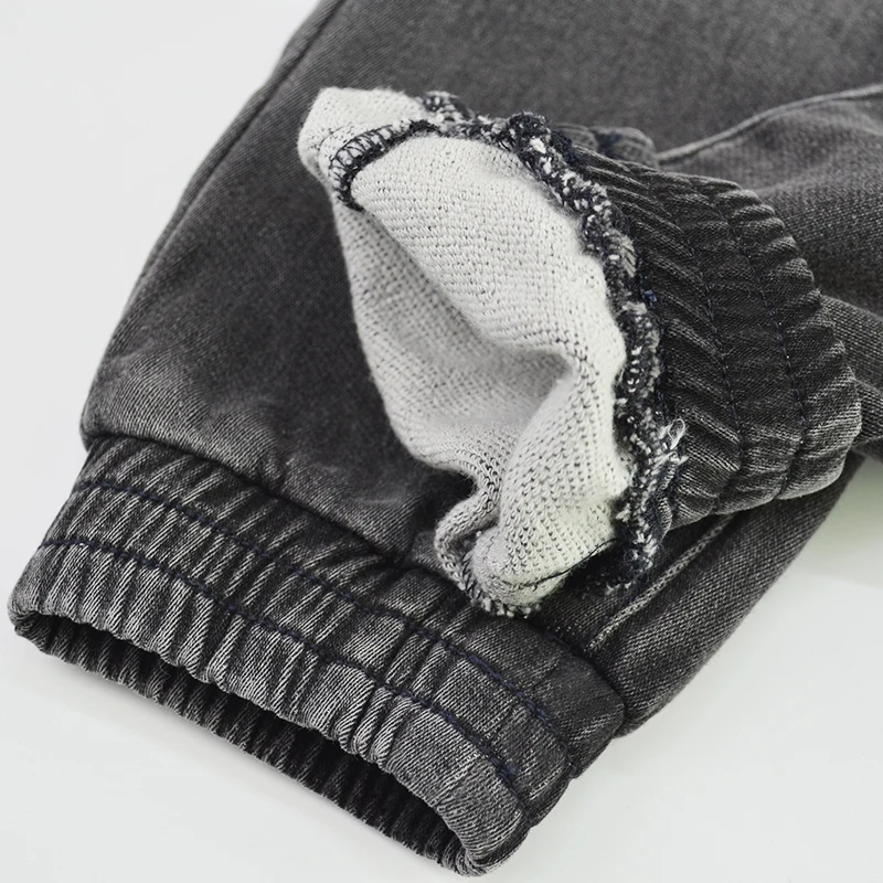 8Kids Boys Pants Denim Jeans Teenagers Trousers Winter Warm Jogger Harem Pants Adjustable Waist