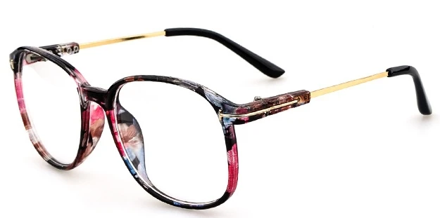 Фирменный дизайн винтажные большие очки оправы для женщин женские простые очки с оптическими линзами оправа для очков - Цвет оправы: Flower