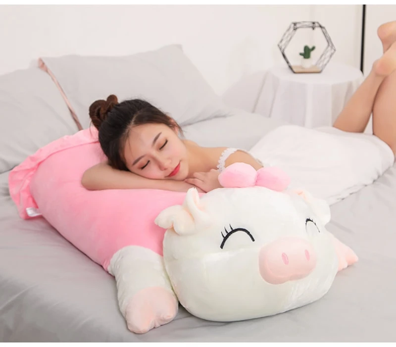 factory price kawaii cartoon pig plush toy pillow giant soft piggy doll for girl children gift decoration 39inch 100cm DY50620 (3)