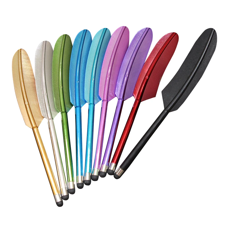 

100 Pcs/lot Feather Shape Capacitive Stylus Touch Screen Pen for Mobile Phone Tablet iPhone 8 7 7s iPad Air 2/1 Mini 2/3