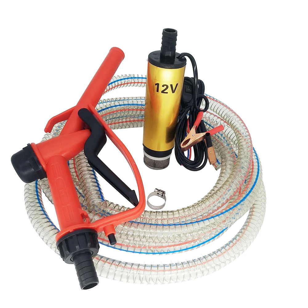 Electric pumping diesel pump 12V dispenser refueling gun combination