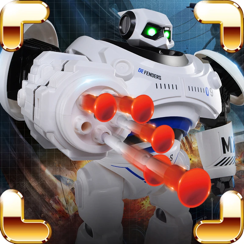 New Arrival Gift RC Robot Shooting Electric font b Toys b font Program Display Machine Creative