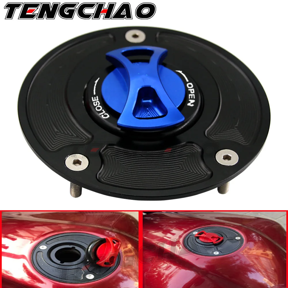 

Aluminum Keyless Motorcycle Fuel Tank Gas Cap Cover For Suzuki GSXR 600 750 04-13 1000 SV650 SV1000 GSXR1300 Hayabusa Accessory