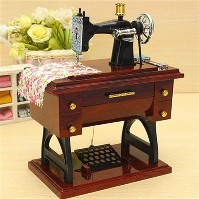 FD40 New Animated Mini Sewing Machine Music Box Mechanical Model Adorable Sewing Machine Music Box FD40 New Animated Mini Sewing Machine Music Box Mechanical Model Adorable Sewing Machine Music Box