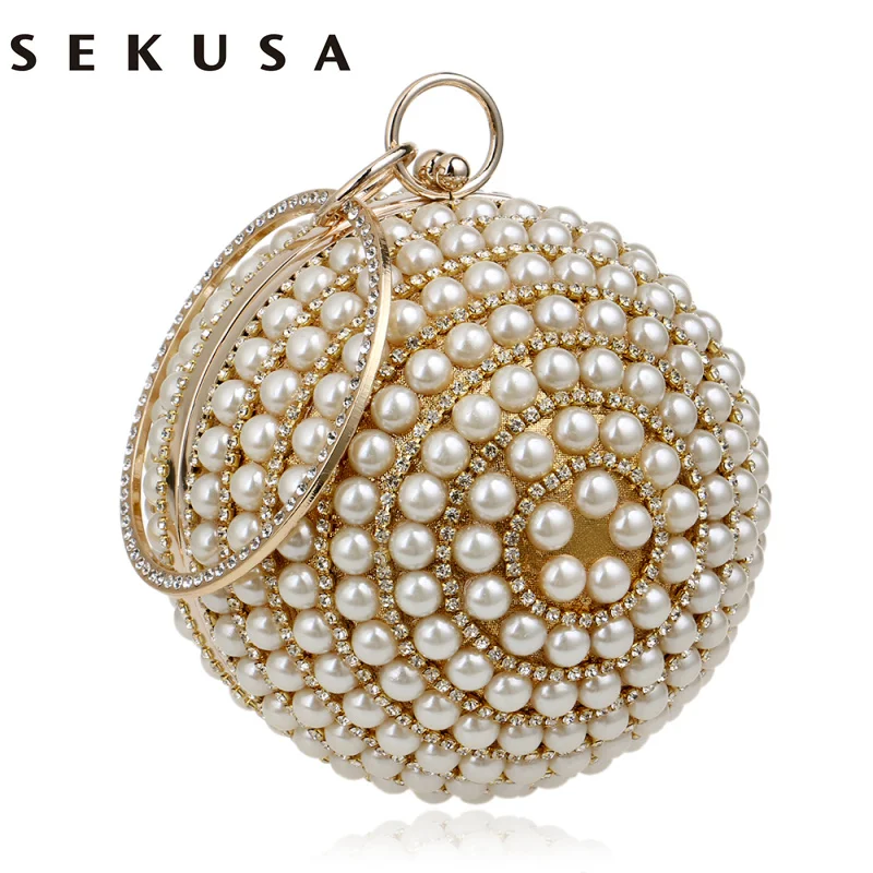 SEKUSA Women's Pearl Beaded Evening Bags Pearl Beads Clutch Bags Handmade Wedding Bags Beige, Black Quality Assurance SEKUSA Women's Pearl Beaded Evening Bags Pearl Beads Clutch Bags Handmade Wedding Bags Beige, Black Quality Assurance
