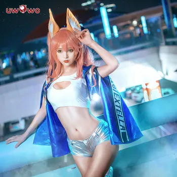 

UWOWO Anime Tamamo no Mae Racing Cosplay Costume Fate Grand Order Tamamo no Mae Women Sexy Girl Costume Cosplay Set