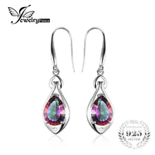 Joyería Water Drop 6.8ct Rainbow Fuego Mystic Topaz Cuelga Los Pendientes el 925 Puro de Plata 2016 Nueva Joyería Fina Para Las Mujeres