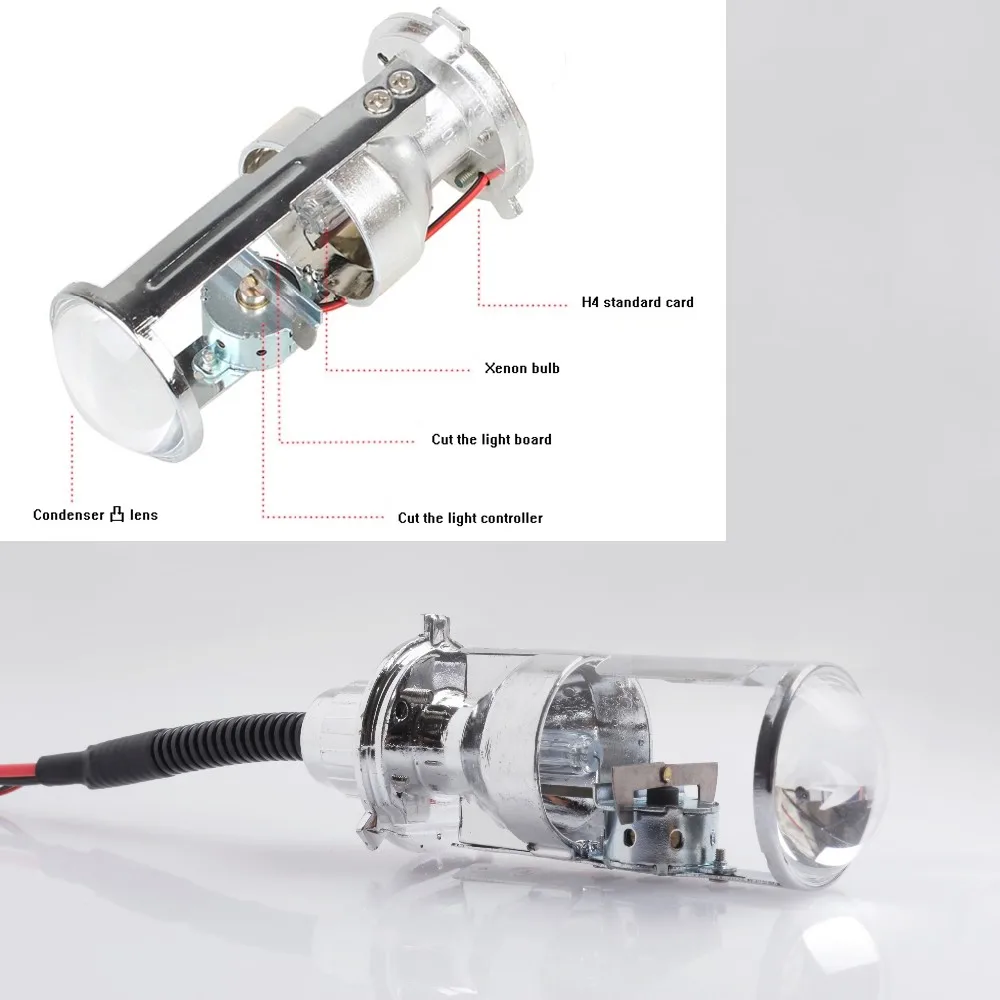 Фар автомобиля H4 биксенон интенсивность света 12V55w Hi/низкая линзы прожекторного типа для леворульных автомобилей для Hid Маяк легко Тип Установка 55 W 4300 K 8000 K