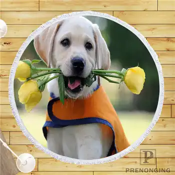 

Custom DIY Customized Microfiber Fabric Animals Dogs (1) Round Beach Blanket Towel Printed on Demand 150cm #19-01-28-3-97