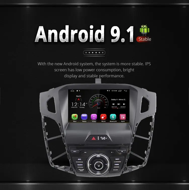 Perfect LJDA Android 9.1 Car DVD Player For FORD FOCUS 2012 2013 2014 2015 2016 GPS Navigation 1 Din Car Radio Multimedia WIFI Stereo SD 1