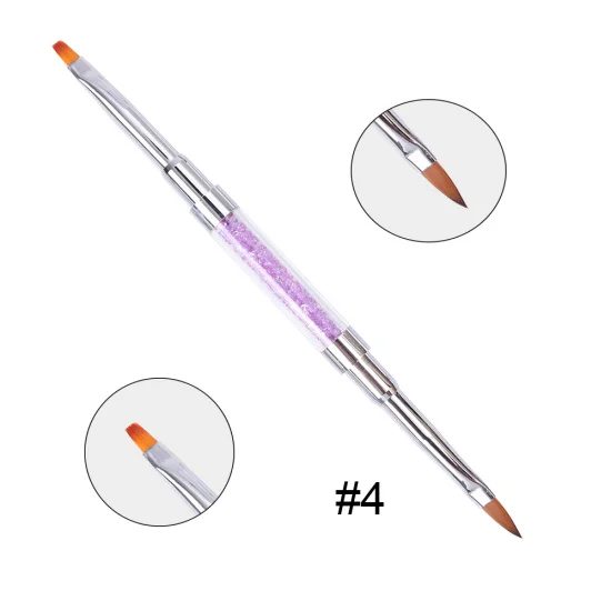 1 шт. кисточки для маникюра, акриловый УФ-гель, фиолетовый, желтый, черный, стразы с кристаллами, ручка для дизайна ногтей TR820 - Color: 4