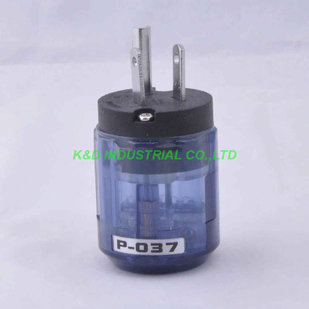 

2pcs Audio AMP US AC Main Power Plug Rhodium Plate DIY Transparent Blue P037