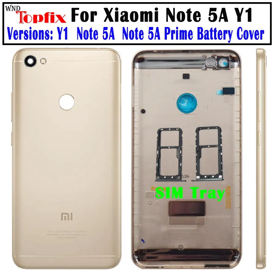 

New Original XIAOMI Redmi Note 5A MDT6 Back Door Replacement Battery Case Side Buttons Redmi Note 5A Prime Battery Back Cove