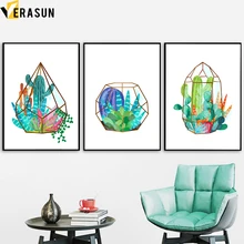 Succulent Plants Potted plants Cactus Wall Art Canvas Painting Nordic Posters And Prints Wall Pictures For Living Room Decor nordic poster succulent plants posters and prints cactus cuadros wall art canvas painting wall pictures for living room unframed