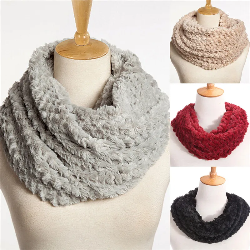 1 предмет модные теплые Бесконечность Круг кабель вязать Для женщин зима клобук шеи шарф из искусственного меха шарф платок подарок