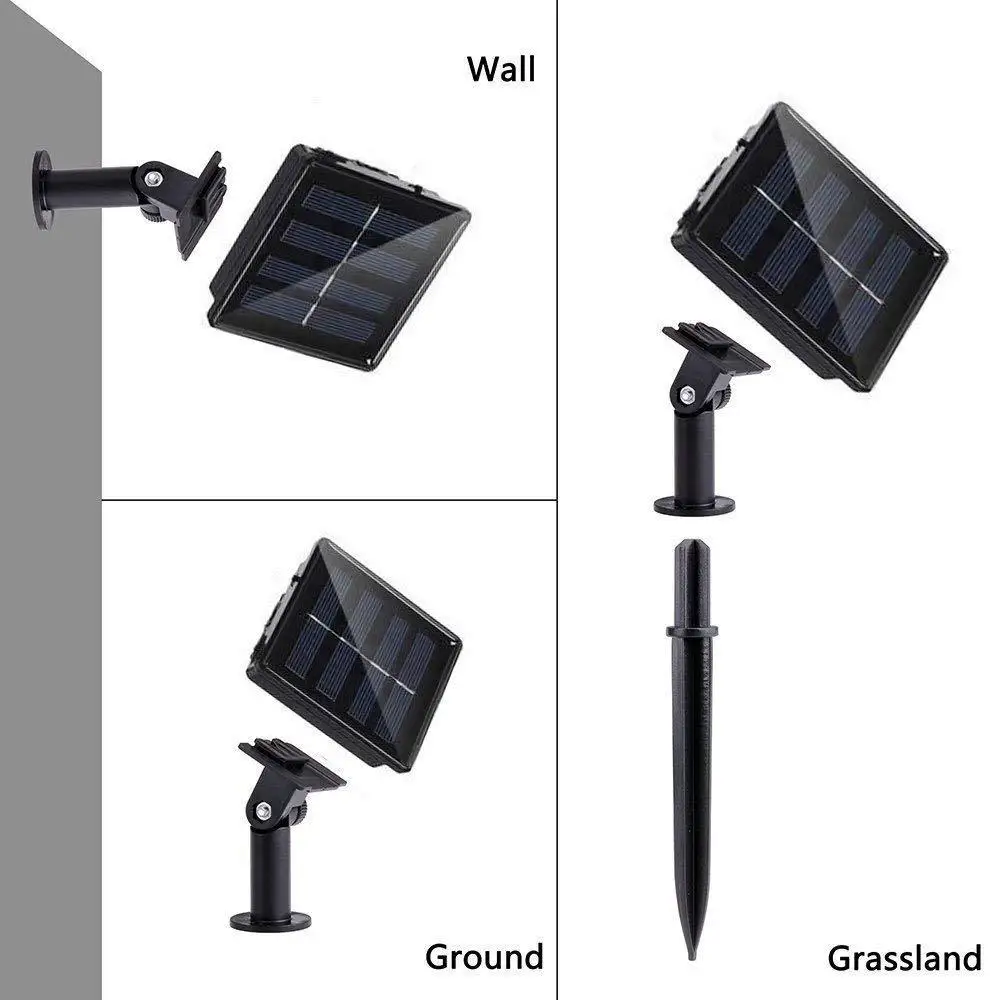 Точечный Солнечный свет 48 Светодиодный черный три режима Водонепроницаемый Открытый садовый настенный забор лампа с пультом