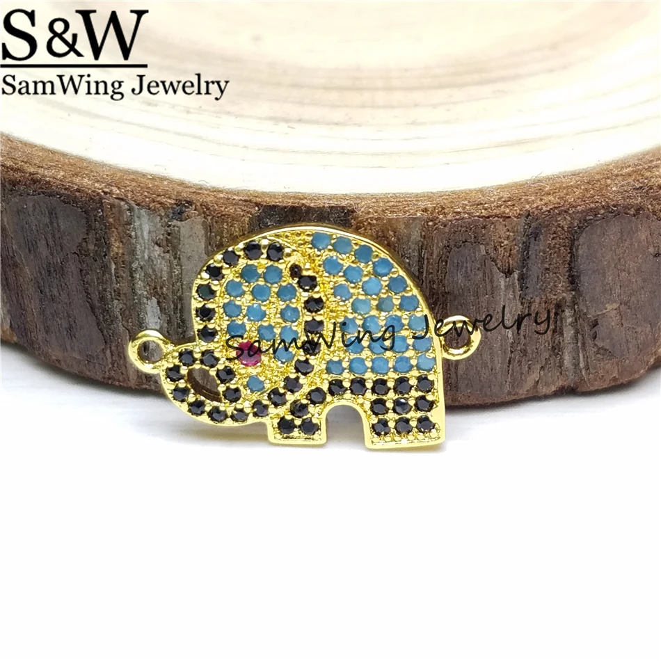 10 шт. оптовая продажа Слон Подвески античная прекрасный камень инкрустированные