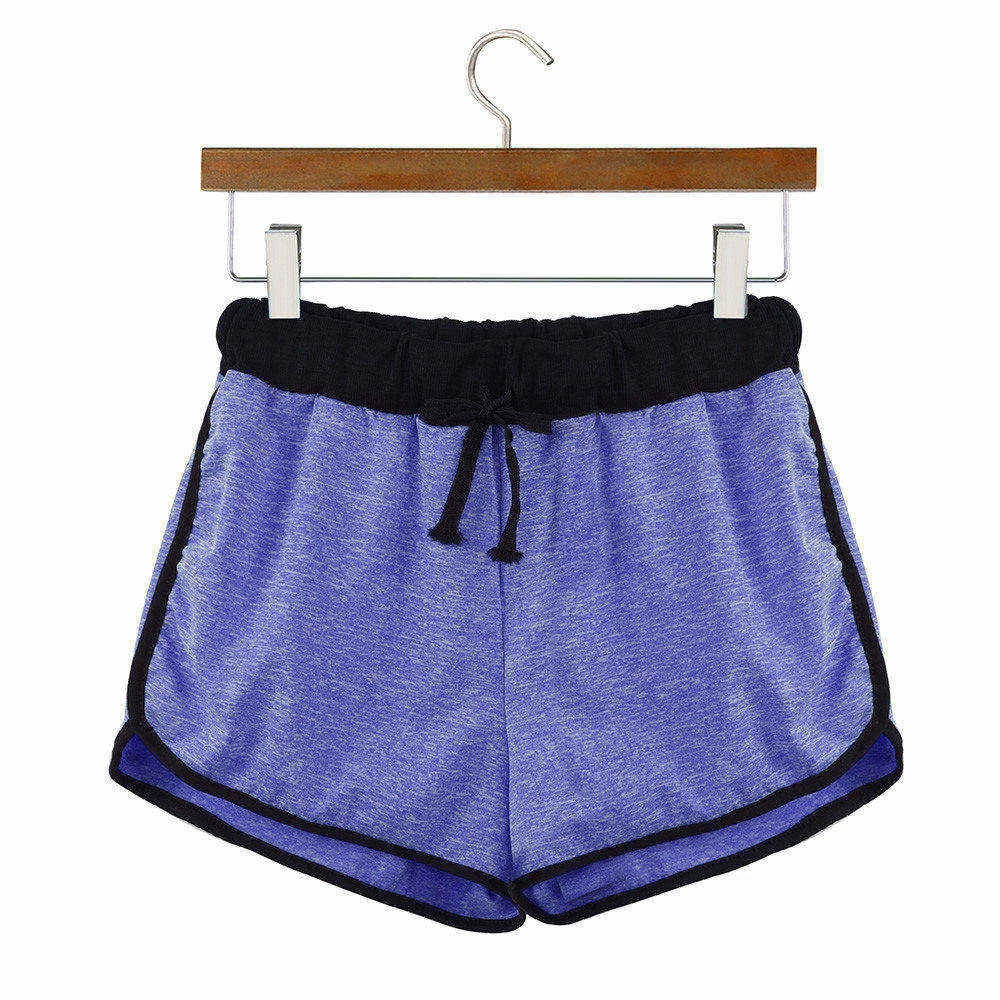 2018 Summer Casual Shorts Womens Sweet Colors Patchwork Mid Waist Loose Drawstring Ringer pantalones cortos | Женская одежда