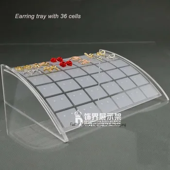 

High Quality Acrylic Earring Display Tray 36 Cells Earring Display Rack Jewelry Display Props Showcase Earring Stud Holder