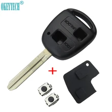 OkeyTech 2 Button Remote Car Key Shell Case For Toyota Yaris Prado Tarago Camry Corolla TOY43 Blade +Rubber Button Pad +Switches