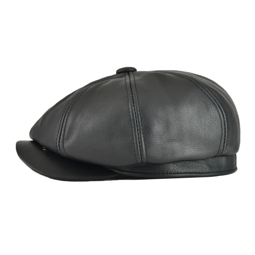mens leather newsboy hats