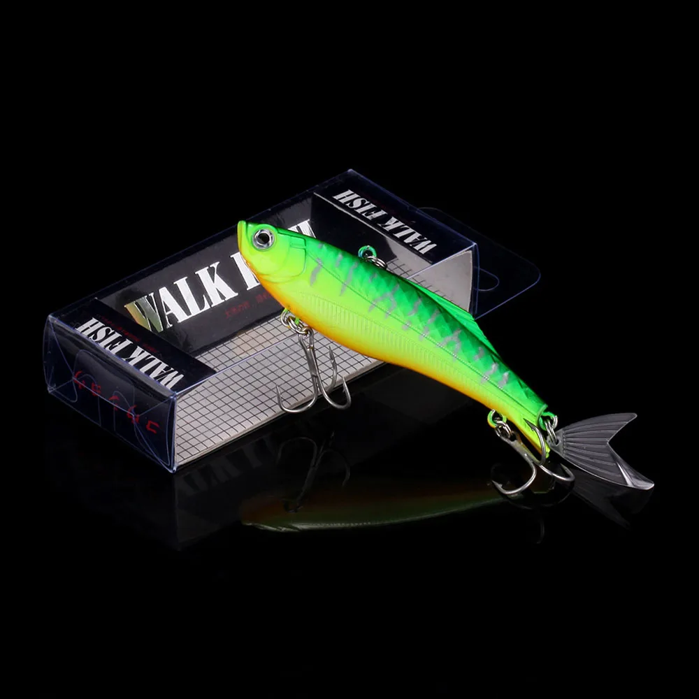  WALK FISH 1PCS Vibration VIB Fishing Lure 23.3g 75mm Full Swimming Layer Sinking Lure 3D Eyes Artif