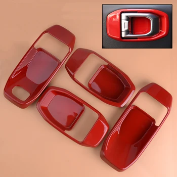 

CITALL 4pcs Red ABS Car Interior Door Handle Bowl Cover Trim Fit For Jeep Wrangler JL 4-Door 2018