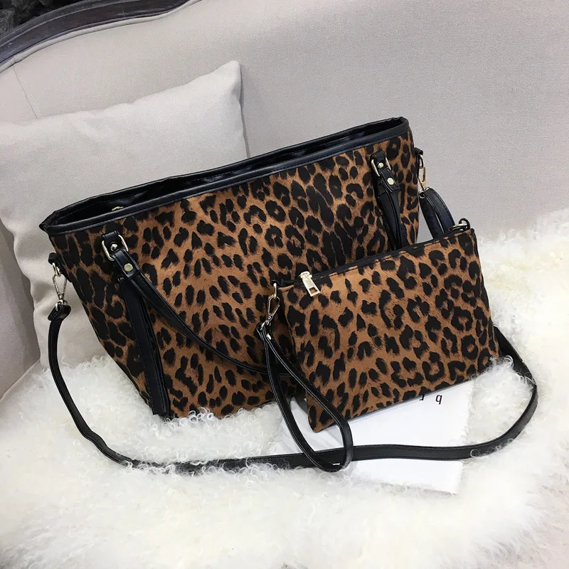 “ Bolsas de Couro com Letra Arrival Moda Retro Leopardo Pequenas
