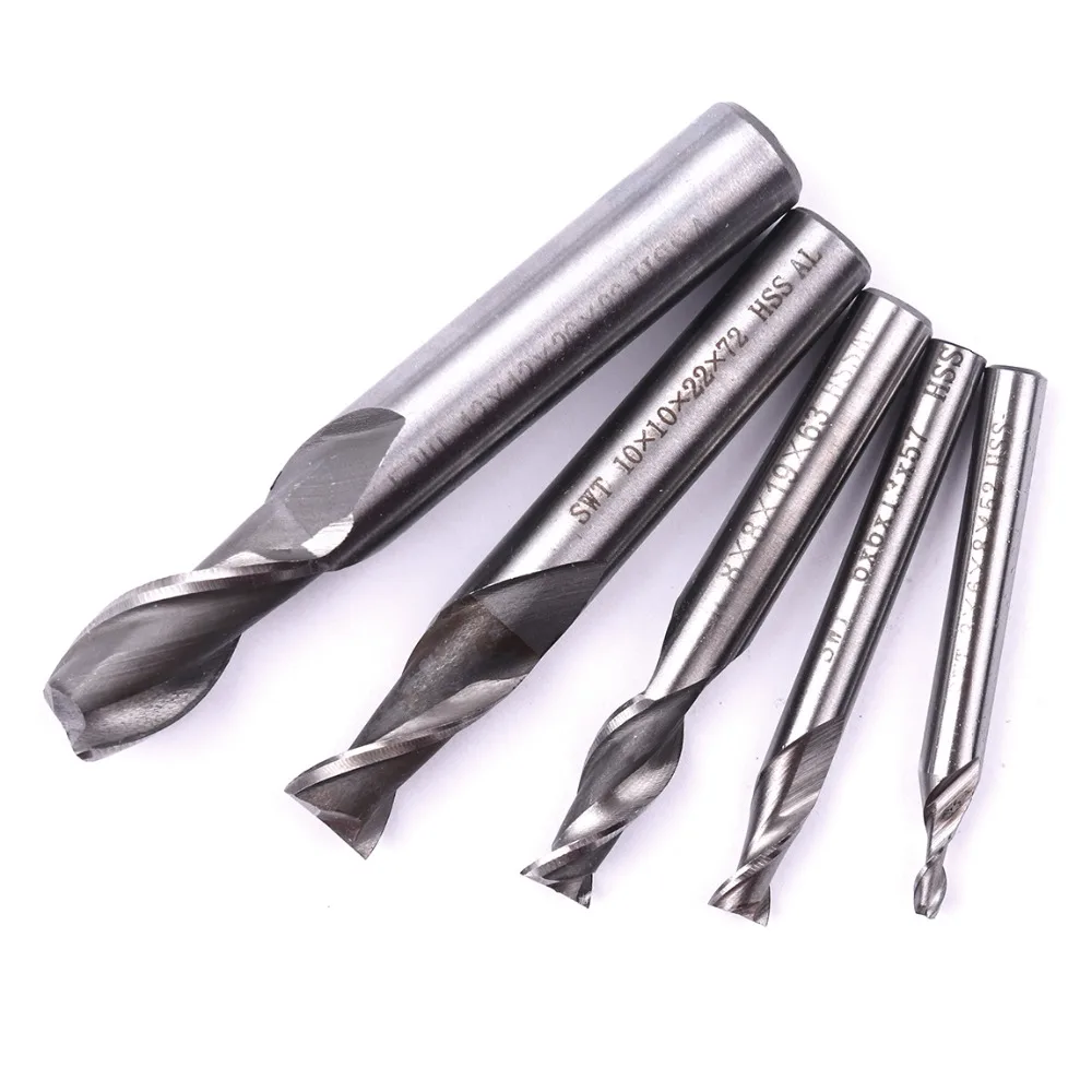 

1Pcs End Mill Ultra Hard HSS-AL 2 Flutes 3-12mm Diameter Milling Cutter Straight Shank Router Bit CNC Tools For Power Tools