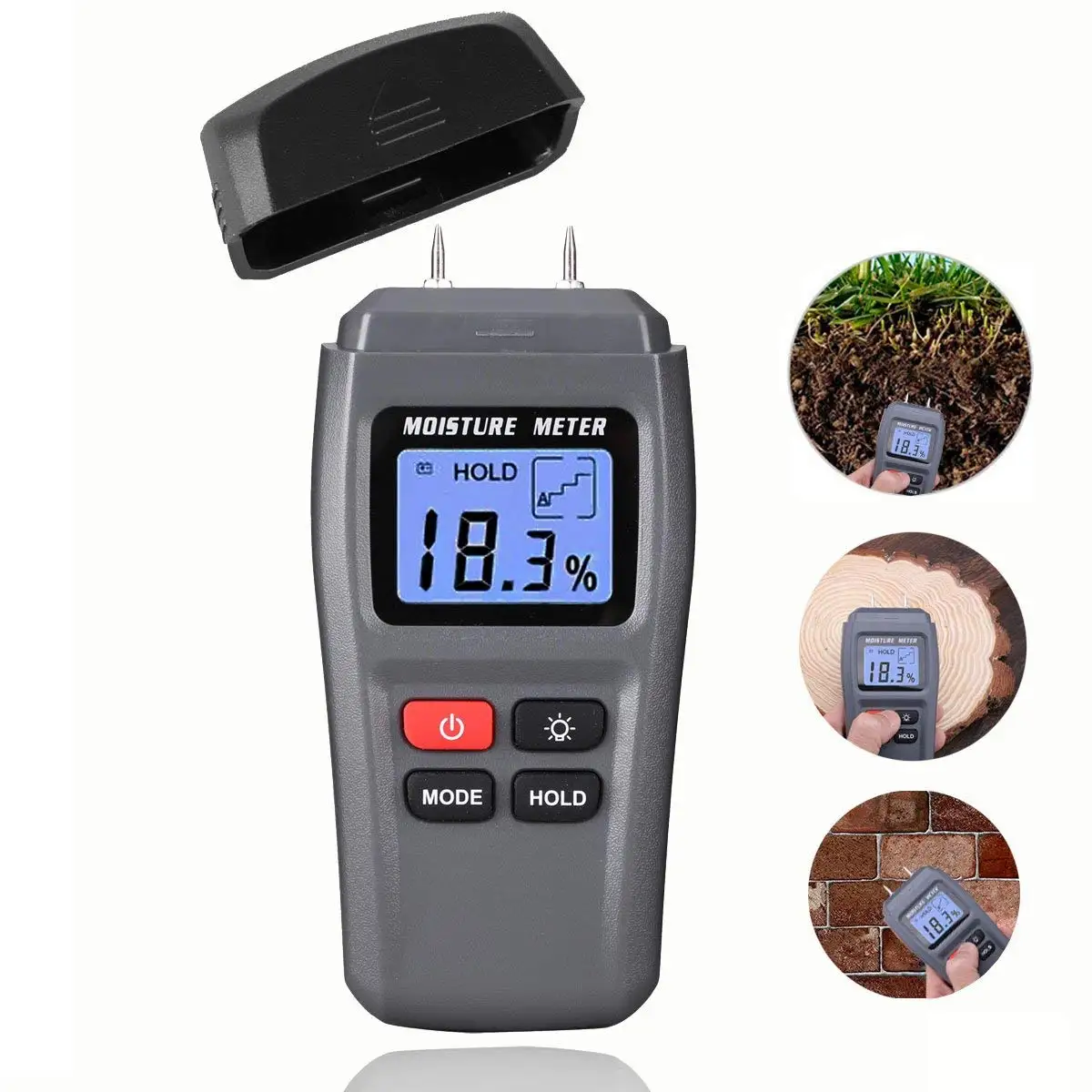Wood Moisture Meter, DiKaou Wood Humidity Tester Detector with Digital