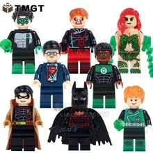 10 лотов WM6013 Хал Джордан Джон Стюарт Бэтмен Супергерл яд ЛВИ Робин Супермен строительные блоки сборные кирпичи дети