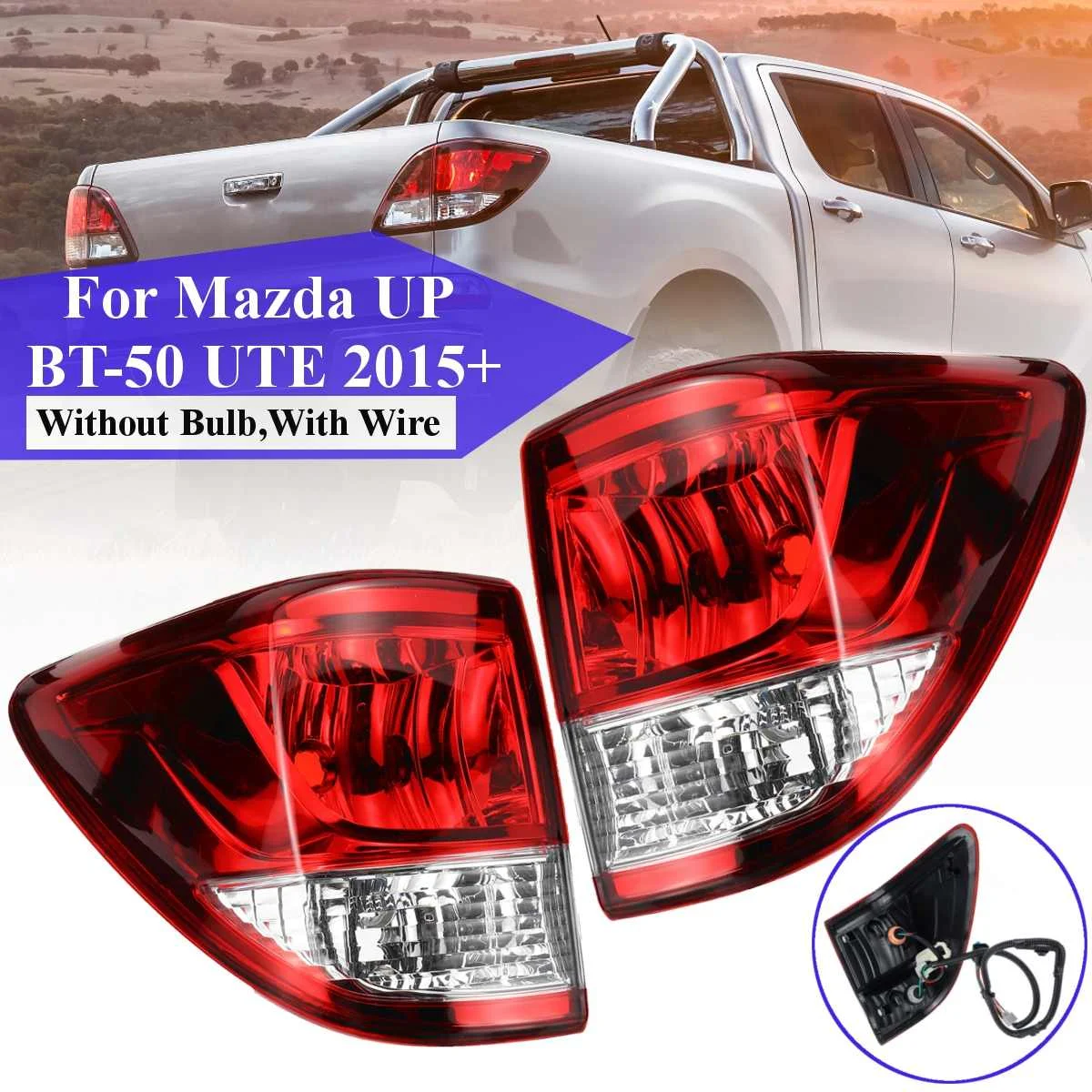 

Rear Outer Side Tail Light Brake Lamp with Wiring Left/Right for M azda UP BT-50 UTE 2015 2016 2017 2018 Taillight Accessories