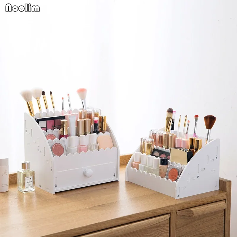 

NOOLIM Wood Plastic Panel Cosmetic DIY Storage Box Home Desktop Multi-color Lipstick Makeup Brush Skincare Storage Box