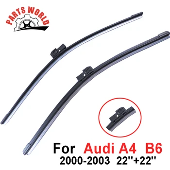 

22''+22'' Pair Windscreen Front Wiper Blades For Audi A4 B6 2000-2003 Fit Natural Rubber Wipers Car Accessories