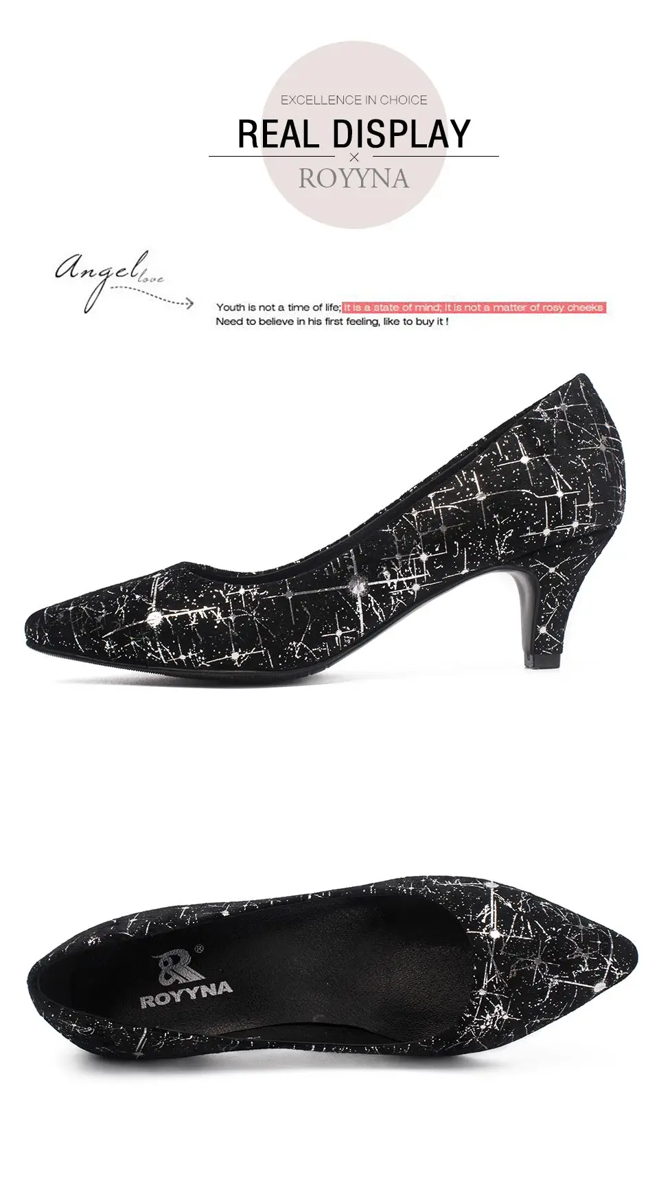 ROYYNA/Новое поступление; классические женские туфли-лодочки; женские модельные туфли с острым носком; женские свадебные туфли на тонком каблуке; светильник;