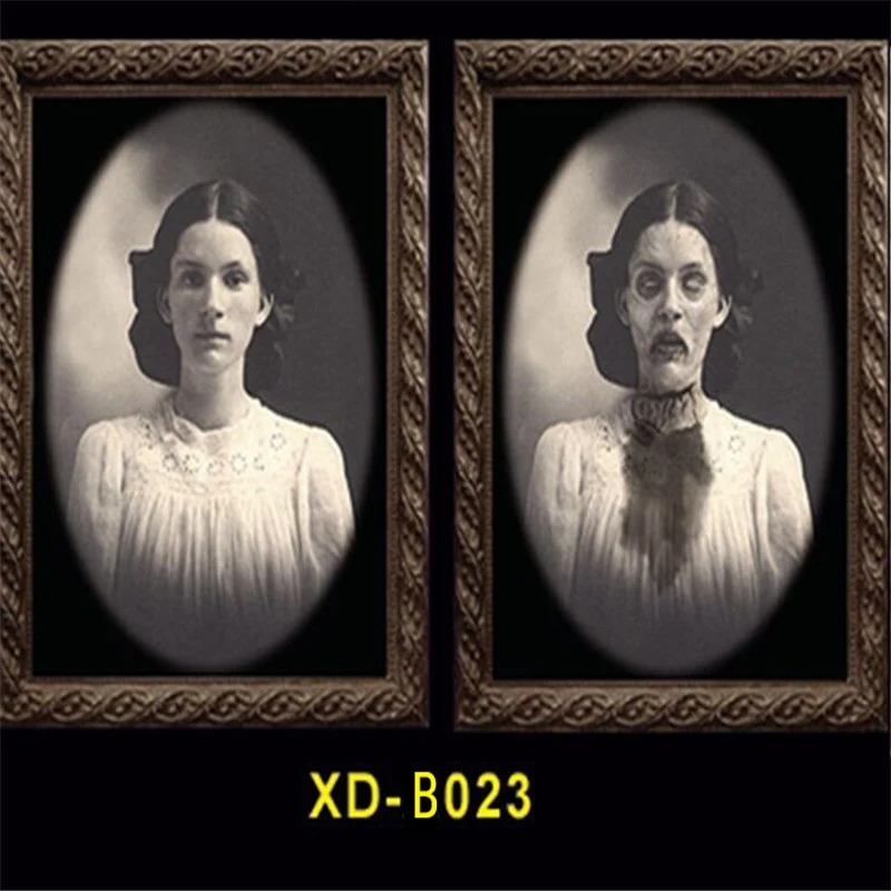 3D Ghost Pictures Frames Ghost Horror Photo Frame Changing Face Halloween Party Decor Halloween Decoration Props