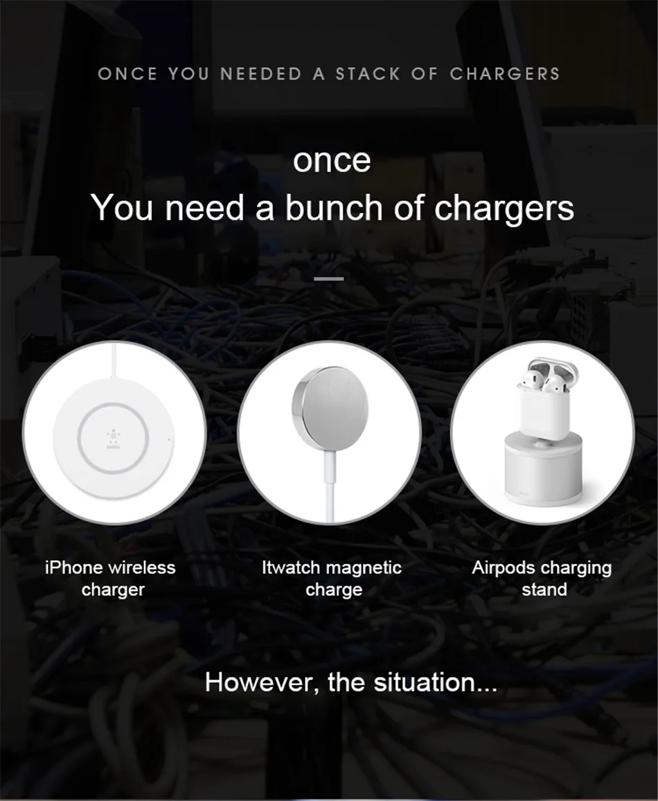 !ACCEZZ 10W 7.5 Fast Wireless Charger 3 in 1 For iphone 8 Plus X For Apple AirPods For Samsung S7 S8 S9 Mobile Phone Chargers (3)
