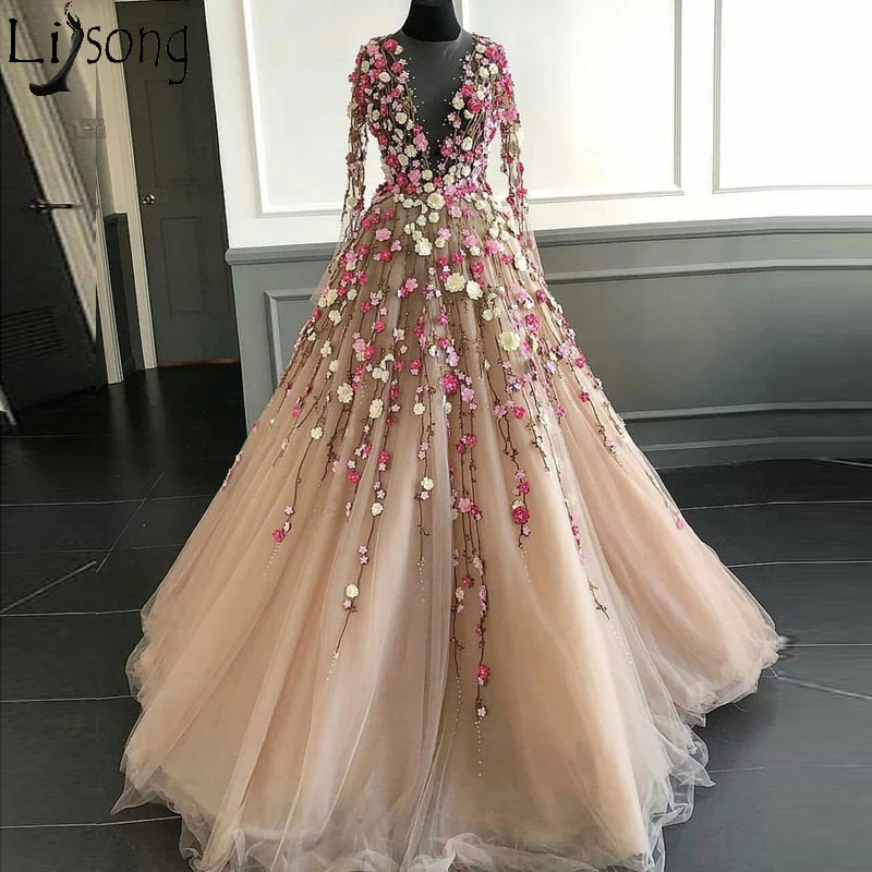 illusion neckline formal dress