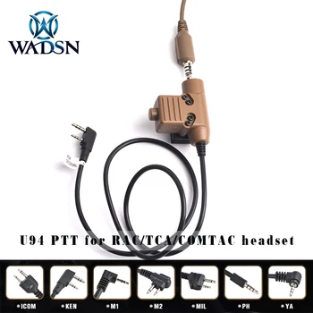 

WADSN 10PCS Tactical Headset U94 PTT Plug for KENWOOD Walkie Talkie ICOM Midland Motorola Radio Phone Military Headsets Adapter