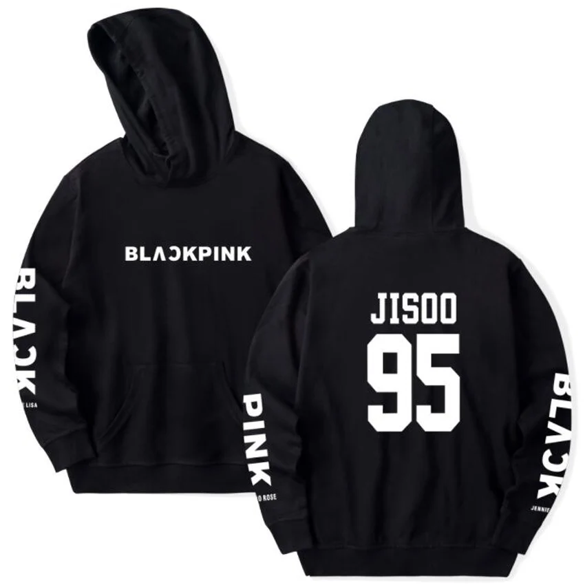 Корейский Kpop blackpink oversize-худи Для женщин Harajuku флис пуловер с длинными рукавами кофты хип-хоп Уличная tumblr Костюмы