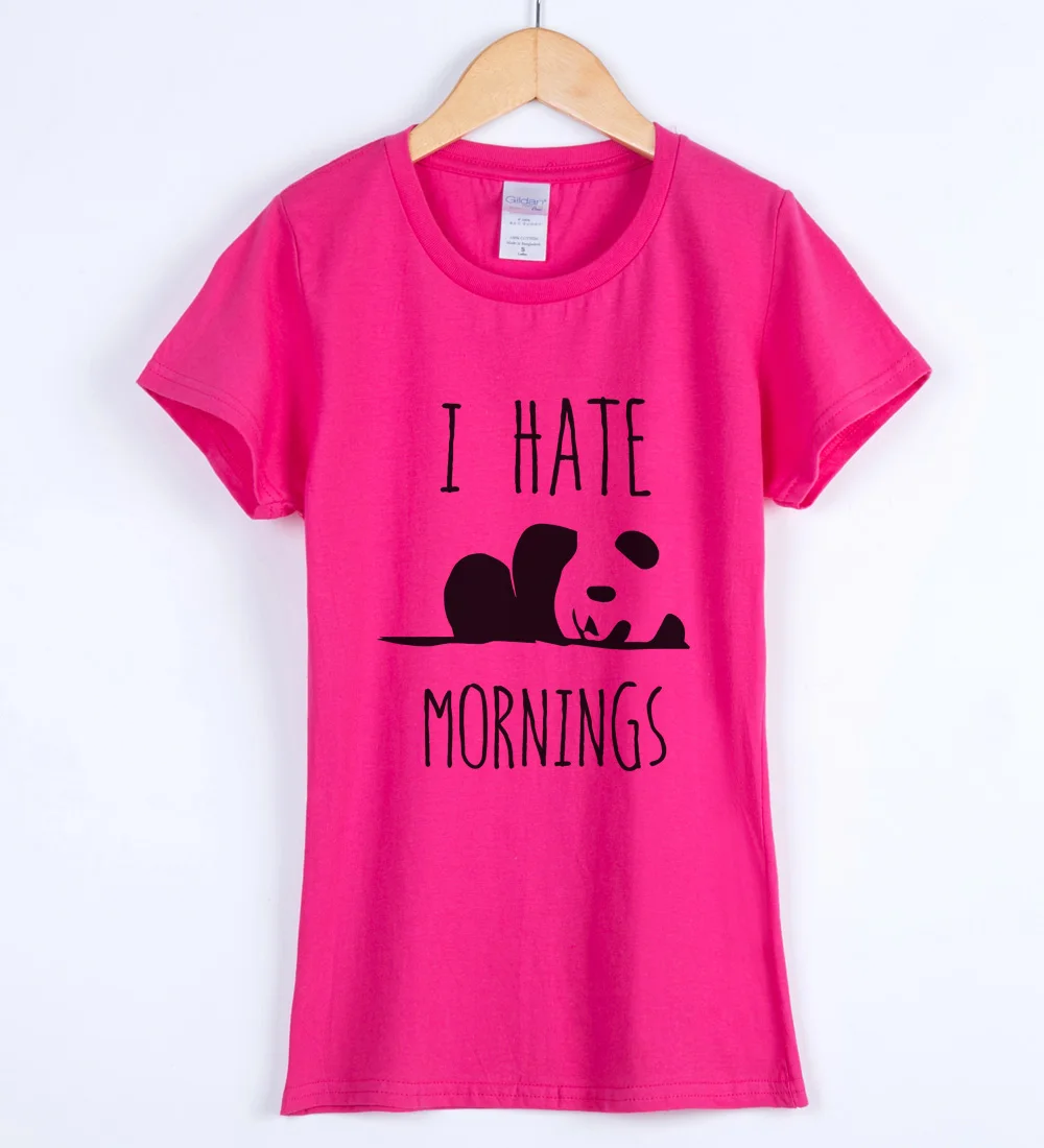 Женская футболка с круглым вырезом I HATE MORNING летняя в стиле харадзюку рисунком