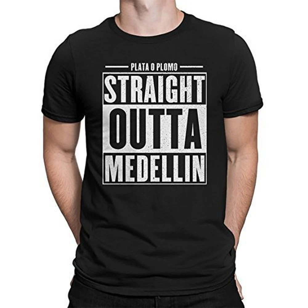 Camiseta algodón de outta Medellin para hombre, camisa inspirada en Narcos, nueva llegada|Camisetas| AliExpress