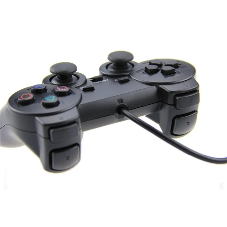 Игровой контроллер для SONY playstation PS2, консоль Dualshock 2, 1,5 м, проводной двойной амортизатор, черный джойстик, геймпад, джойстик