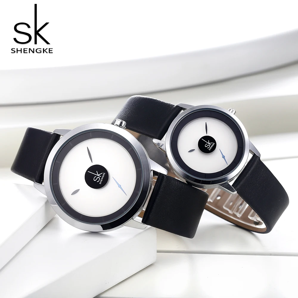 Shengke женские часы Креативный дизайн женские повседневные кварцевые наручные часы поворот указатель набора номера два размера Часы Montre Femme Reloj Mujer
